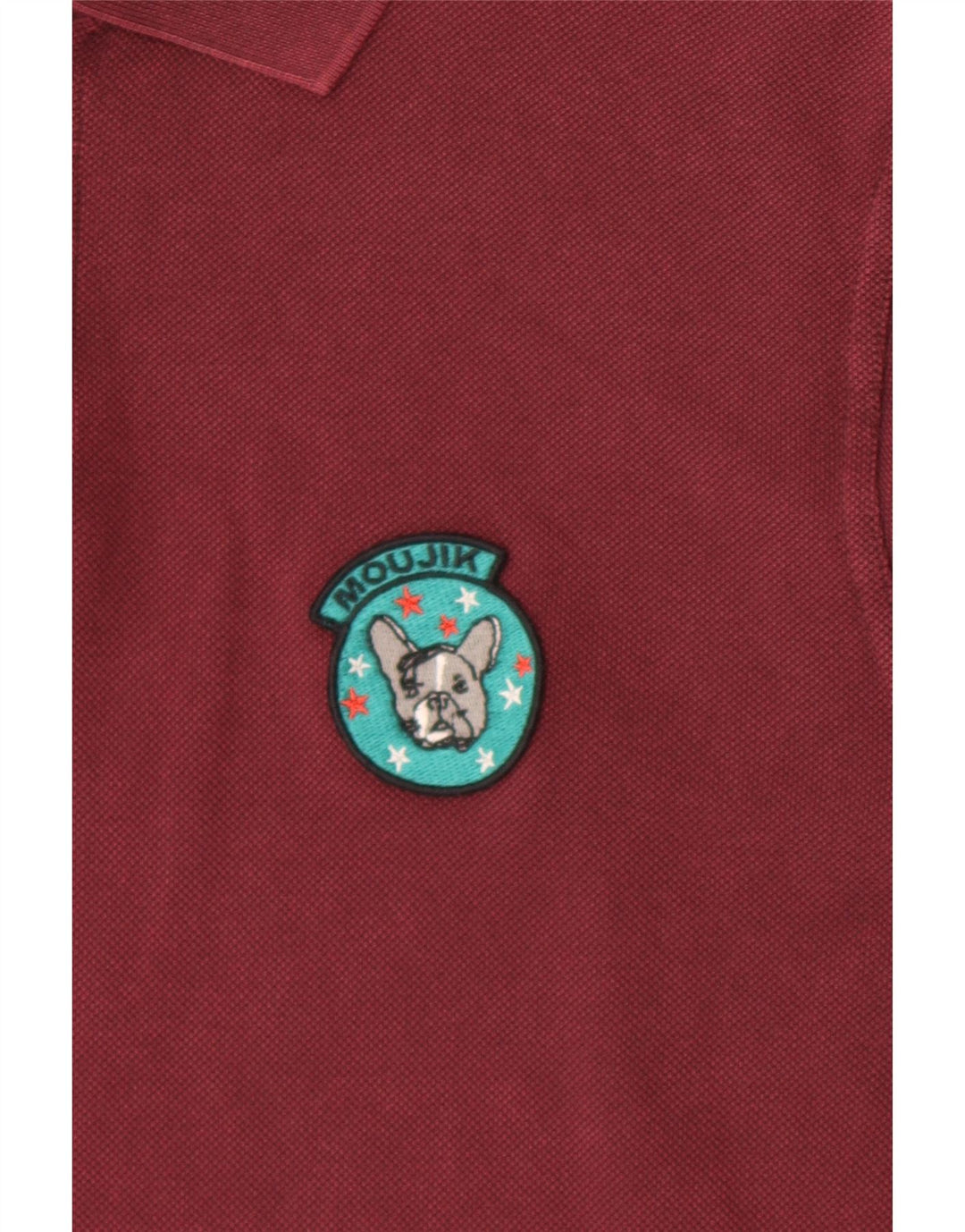 Ανδρικό πουκάμισο πόλο Saint Laurent μεγάλο βαμβακερό μπορντό