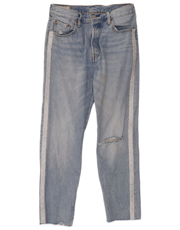 Levi's Womens 501 Distressed Straight Jeans W29 L28 Blue Cotton