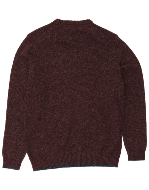 Weird Fish Mens Crew Neck Jumper πουλόβερ Μεγάλο μπορντό πολυεστέρα