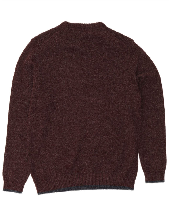 Weird Fish Mens Crew Neck Jumper πουλόβερ Μεγάλο μπορντό πολυεστέρα
