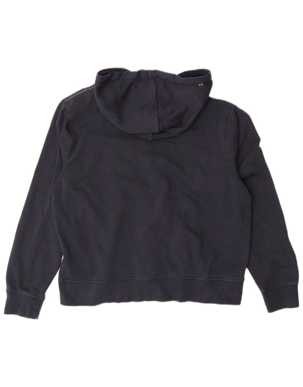 TOMMY HILFIGER Γυναικείο γραφικό φούτερ με κουκούλα UK 14 Medium Navy Blue Cotton