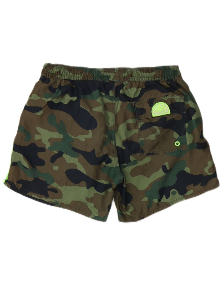 Sundek Boys Swimming Short 13-14 Years Khaki Camouflage Polyester