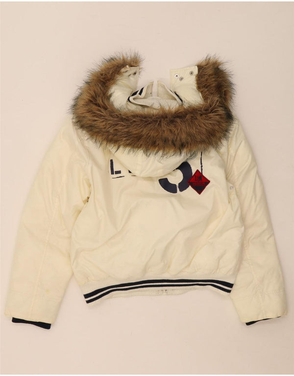 Lee Girls Graphic Hooded Jacket με επένδυση 11-12 Years Off White