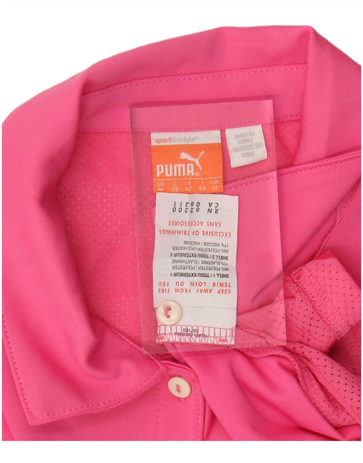 Γυναικείο πουκάμισο πόλο PUMA UK 12 Medium Pink Geometric Polyester