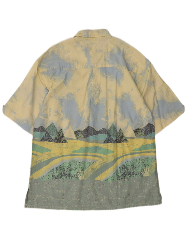 Ανδρικό κοντομάνικο γραφικό πουκάμισο Fieldwork, μεσαίο κίτρινο, βαμβακερό
