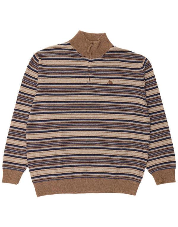 Kappa Ανδρικό πουλόβερ με φερμουάρ 3XL μαλλί πολύχρωμο ριγέ