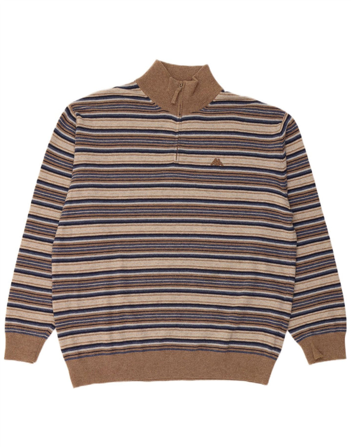 Kappa Ανδρικό πουλόβερ με φερμουάρ 3XL μαλλί πολύχρωμο ριγέ