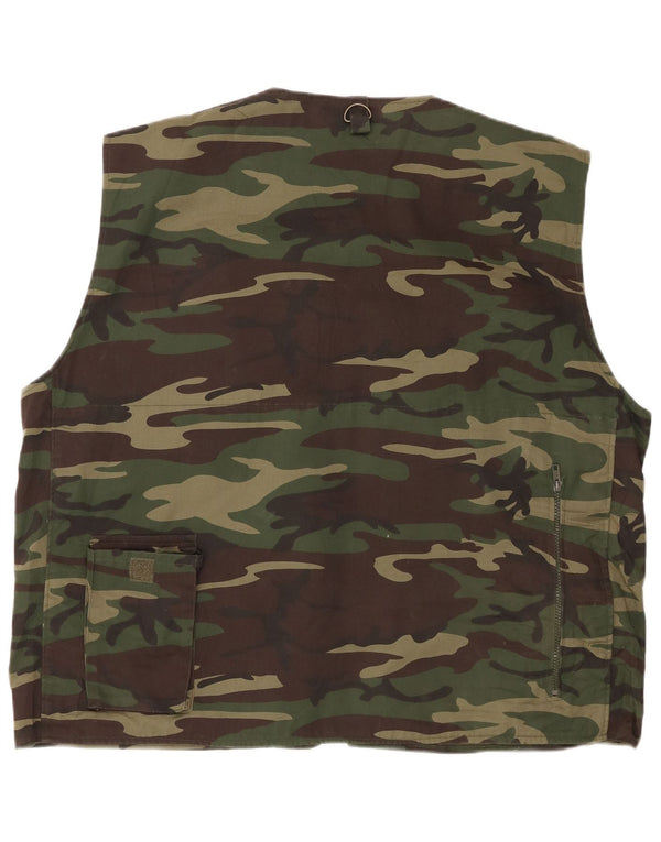 ESSE EMME Mens Utility Gilet UK 42 XL Khaki Camouflage Polyester