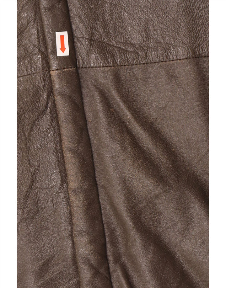 Vintage Ανδρικό Στρατιωτικό Δερμάτινο Μπουφάν IT 56 3XL Γκρι Δερμάτινο