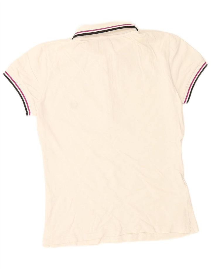 FRED PERRY Γυναικείο πουκάμισο πόλο UK 12 μεσαίο λευκό βαμβακερό