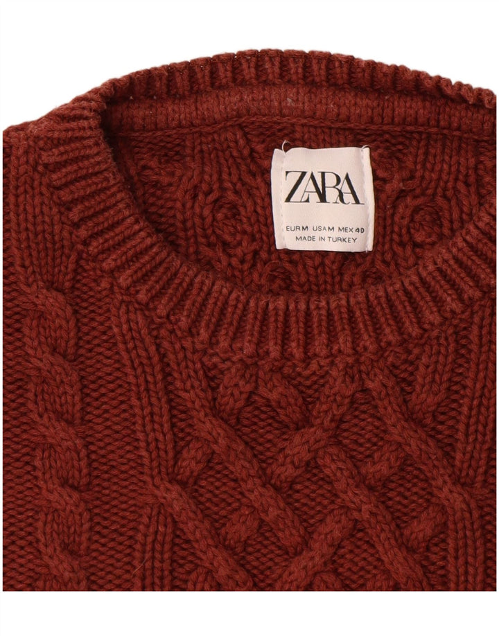 Ανδρικό πουλόβερ Zara Crew Neck Jumper Μεσαίο Καφέ