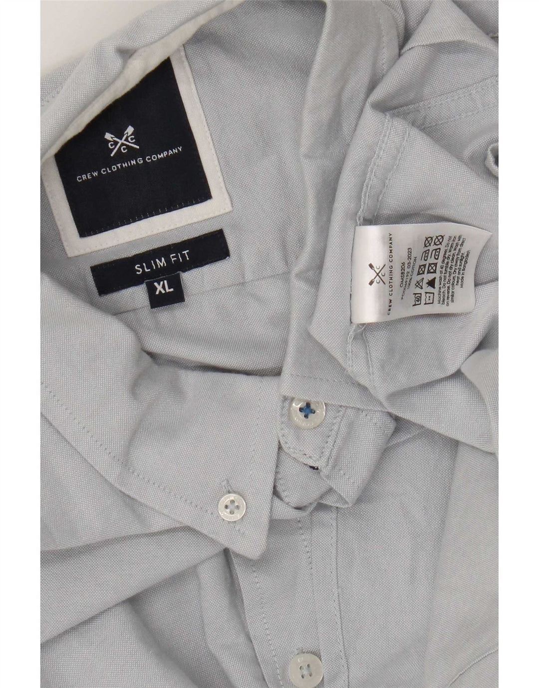Ανδρικό πουκάμισο Crew Clothing Slim Fit, μεσαίο μπλε βαμβακερό