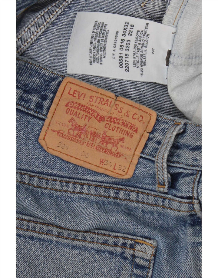 Levi's Womens 581 Straight Jeans W34 L32 Blue Cotton