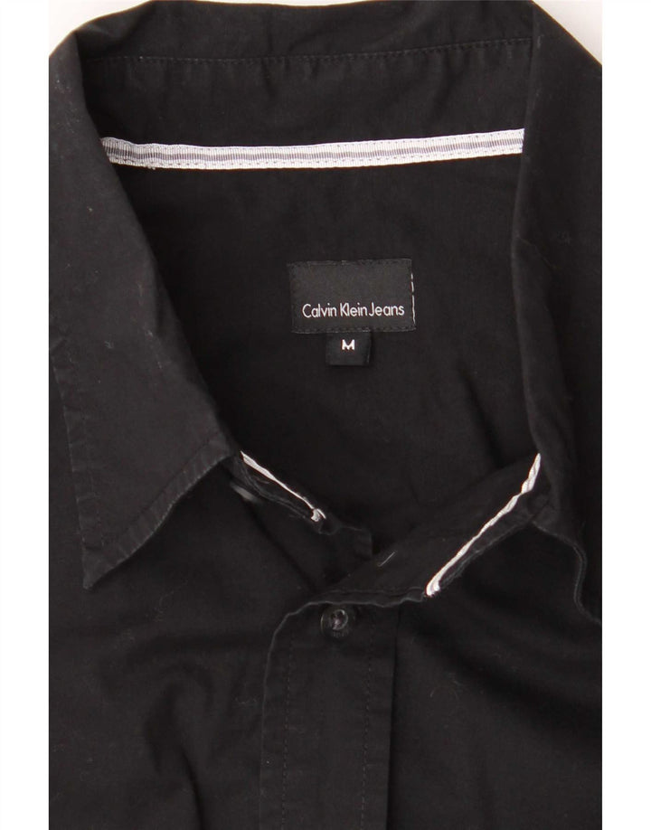 Ανδρικό πουκάμισο Calvin Klein Jeans, μεσαίο μαύρο βαμβακερό