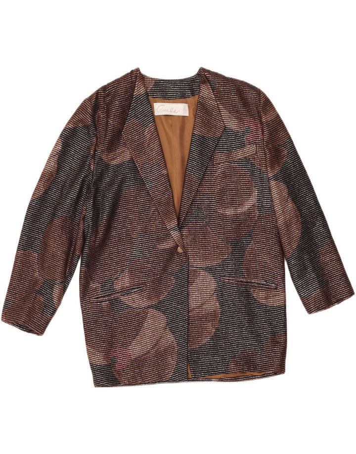 VINTAGE Γυναικείο σακάκι 1 κουμπιού σακάκι IT 46 μεγάλο πολύχρωμο γεωμετρικό