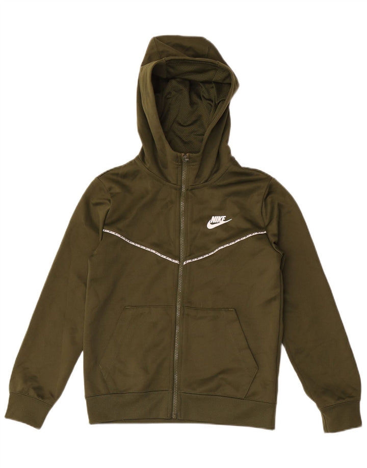 Πουλόβερ Nike Boys με φερμουάρ κουκούλα 10-11 ετών Μεσαίο χακί πολυεστέρας