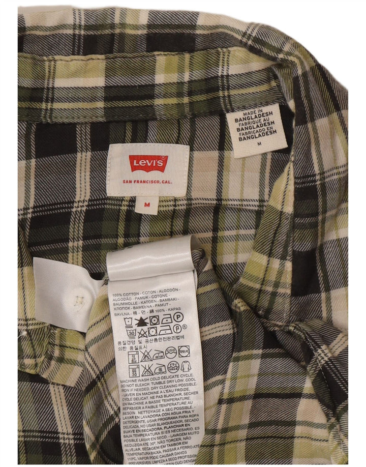 Ανδρικό κοντομάνικο Levi's πουκάμισο με κανονική εφαρμογή, μεσαίο πράσινο καρό βαμβακερό