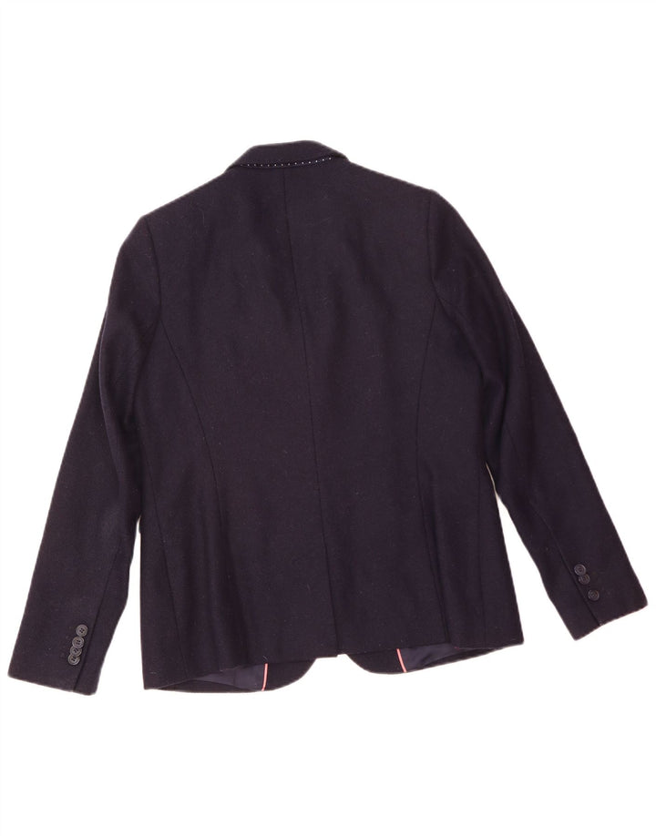Crew Clothing Γυναικείο σακάκι 2 κουμπιών UK 12 Medium Navy Blue Wool