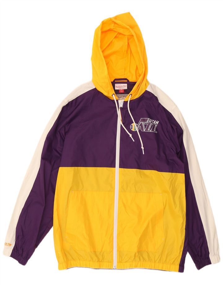 Mitchell & Ness Ανδρικό γραφικό μπουφάν βροχής UK 40 Large Purple Colourblock