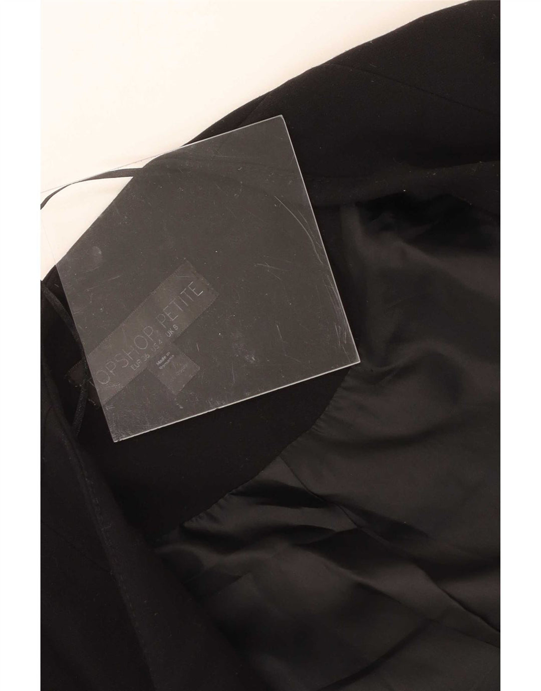 Topshop Γυναικεία Petite Crop Open Blazer Jacket UK 8 Small Black