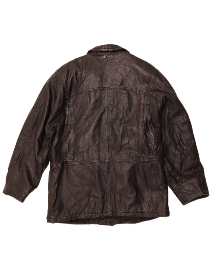 VINTAGE Ανδρικό Δερμάτινο Μπουφάν IT 50 Μεγάλο Δερμάτινο Μαύρο