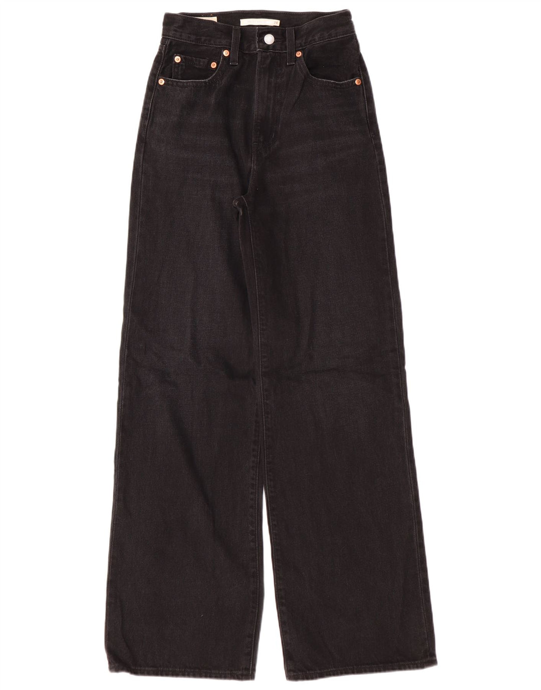 Γυναικείο ψηλόμεσο φαρδύ τζιν Levi's W24 L32 μαύρο βαμβακερό Classic