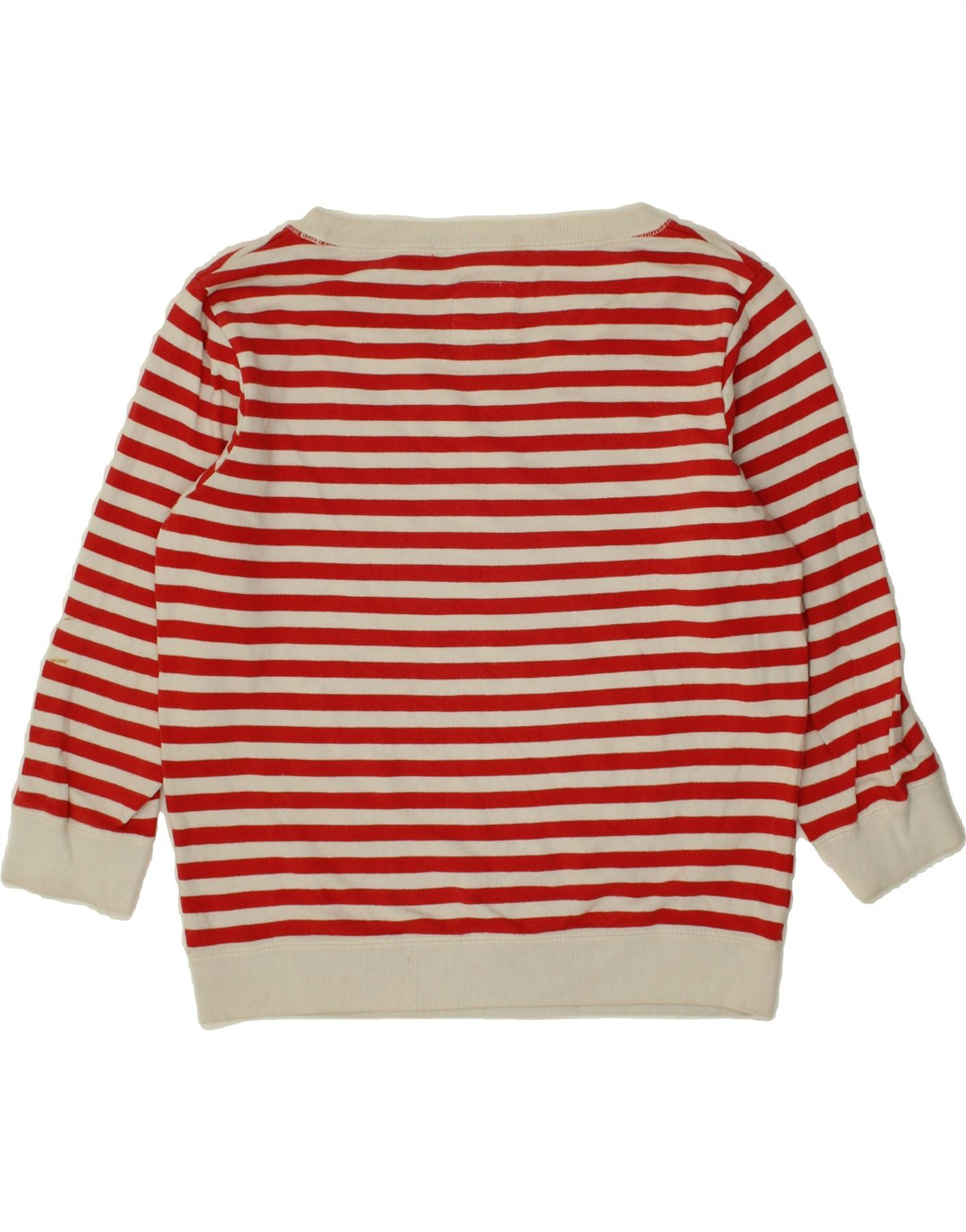 JACK WILLS Womens Sweatshirt Jumper UK 12 Medium  Red Striped Cotton Vintage Jack Wills and Second-Hand Jack Wills from Messina Hembry 
