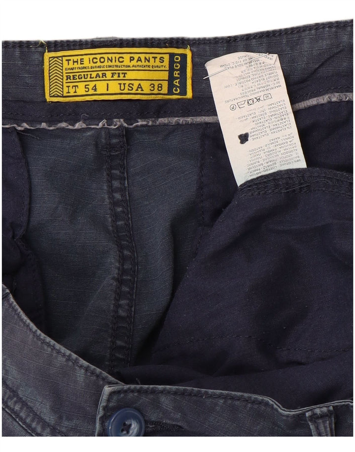 Vintage ανδρικό σορτς Cargo με κανονική εφαρμογή W38 XL, μπλε βαμβακερό