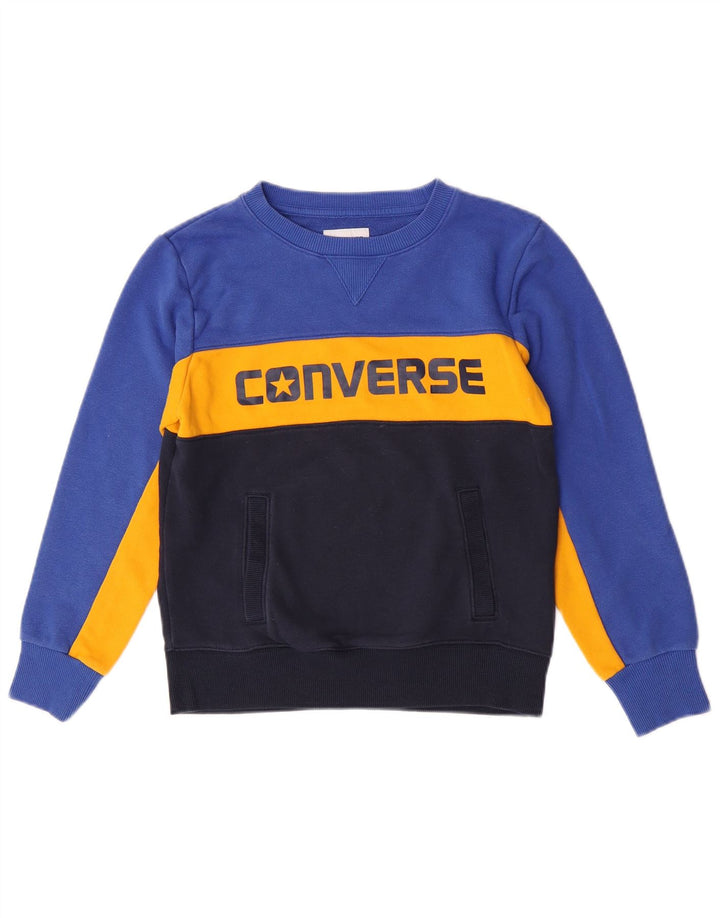 Converse Boys Graphic Φούτερ Jumper 10-11 ετών Medium Blue Colourblock
