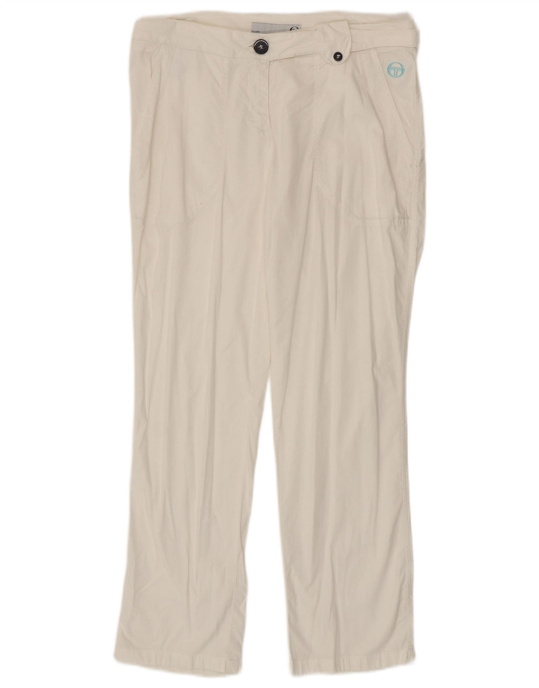 Sergio Tacchini Γυναικείο ίσιο παντελόνι Chino IT 44 Medium W30 L27 Λευκό