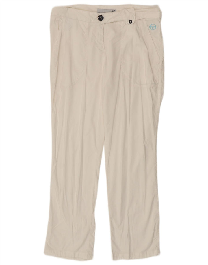 Sergio Tacchini Γυναικείο ίσιο παντελόνι Chino IT 44 Medium W30 L27 Λευκό