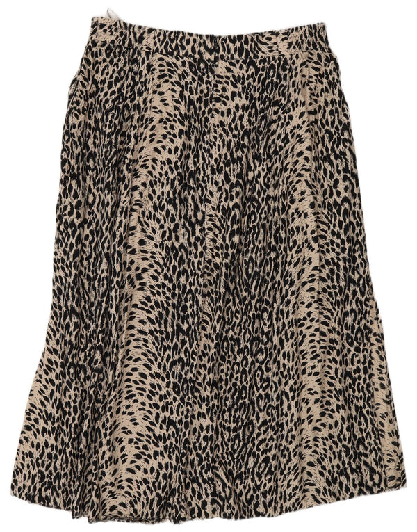Vintage γυναικεία φούστα A-Line EU 46 XL W34 Beige Animal Print Polyamide