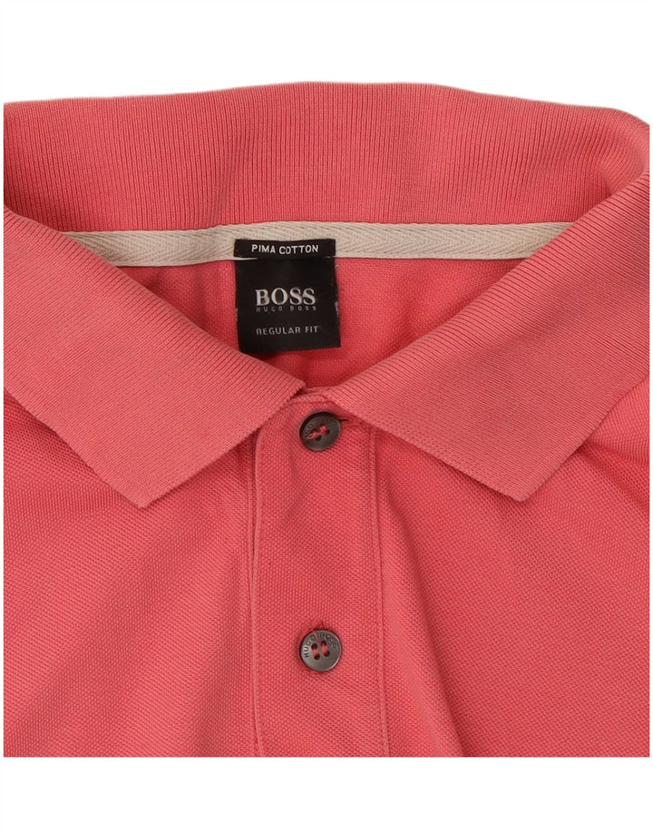 Ανδρικό μπλουζάκι πόλο Hugo Boss με κανονική εφαρμογή, μεγάλο κόκκινο βαμβακερό