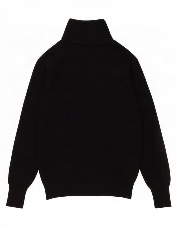 Zara Γυναικείο πουλόβερ με ρολό λαιμόκοψη UK 10 Small Black Wool