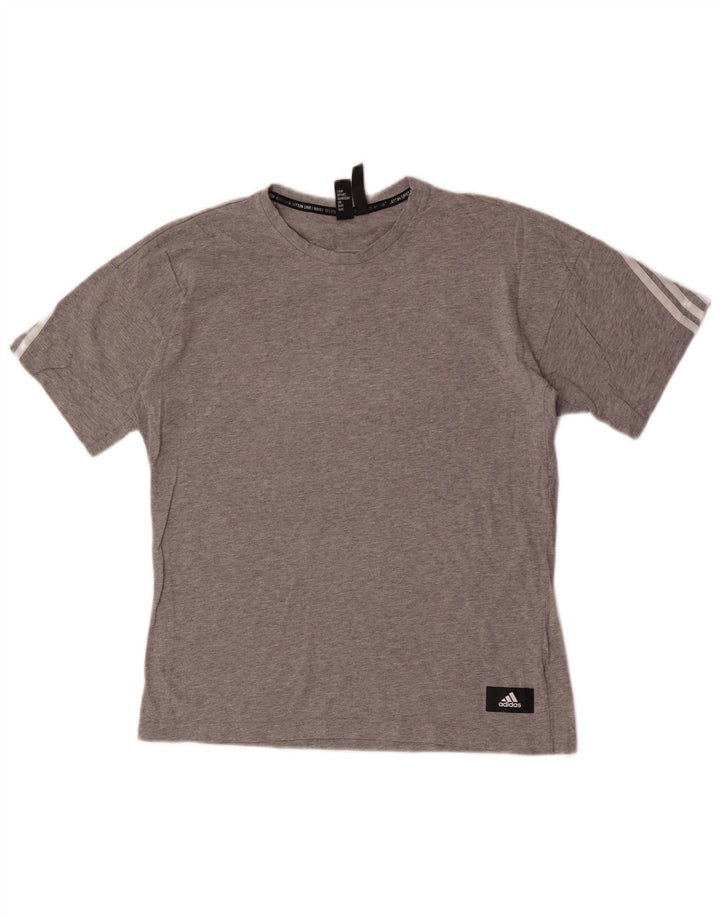 Ανδρικό T-Shirt Adidas Τοπ μεσαίου γκρι βαμβακερό