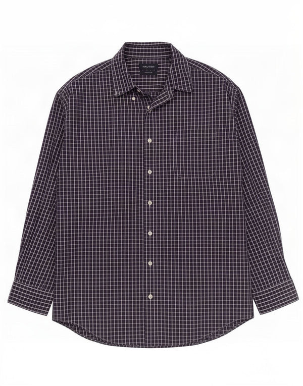 Ανδρικό πουκάμισο κλασικής εφαρμογής Nautica 17 XL Navy Blue Check Cotton