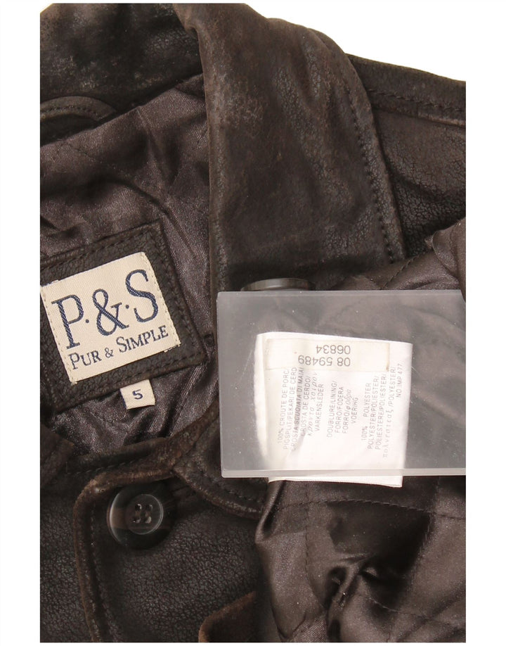 VINTAGE Ανδρικό Δερμάτινο Μπουφάν UK 42 XL Καφέ Δερμάτινο