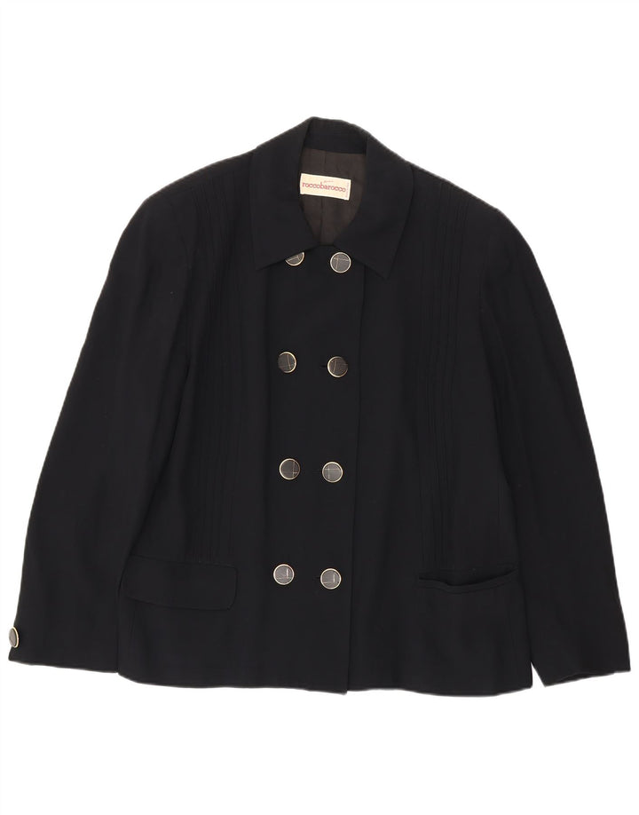 Roccobarocco Γυναικείο σακάκι με διπλό στήθος UK 18 XL Navy Blue