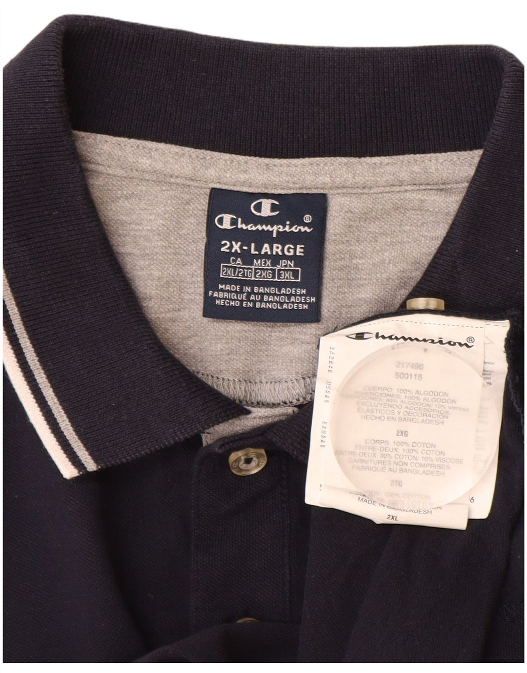 Ανδρικό μπλουζάκι πόλο CHAMPION 2XL Navy Blue Cotton
