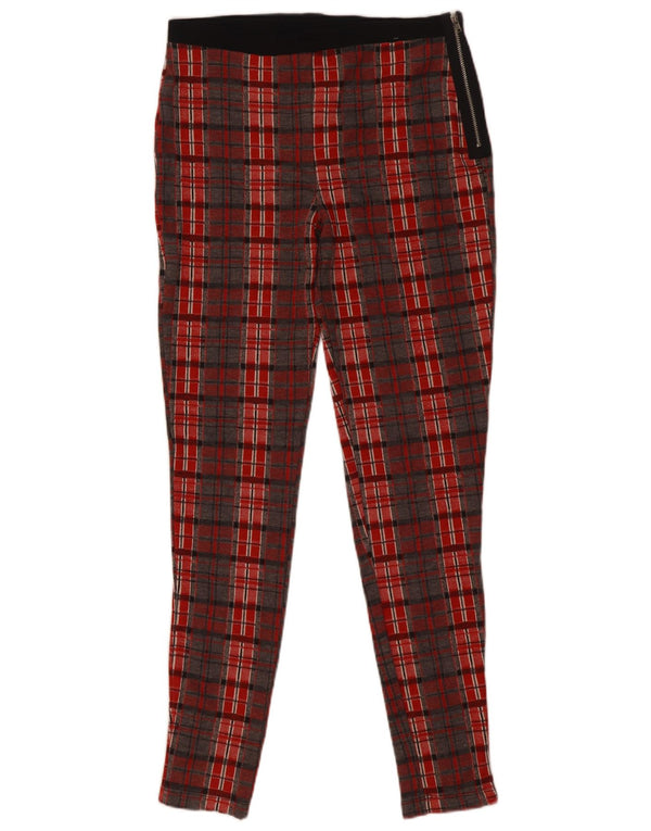 Topshop Γυναικείο Skinny Casual Παντελόνι UK 12 Medium W28 L29 Red Check