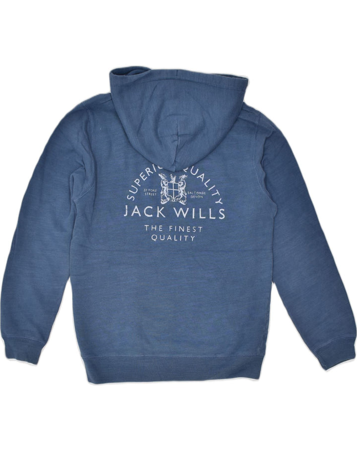 JACK WILLS Mens Graphic Hoodie Jumper XS Blue Cotton | Vintage | Thrift | Second-Hand | Used Clothing | Messina Hembry 