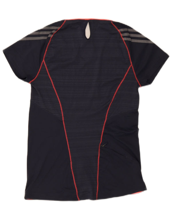 Adidas Γυναικείο T-Shirt Climalite Top UK 8/10 Small Navy Blue Polyester