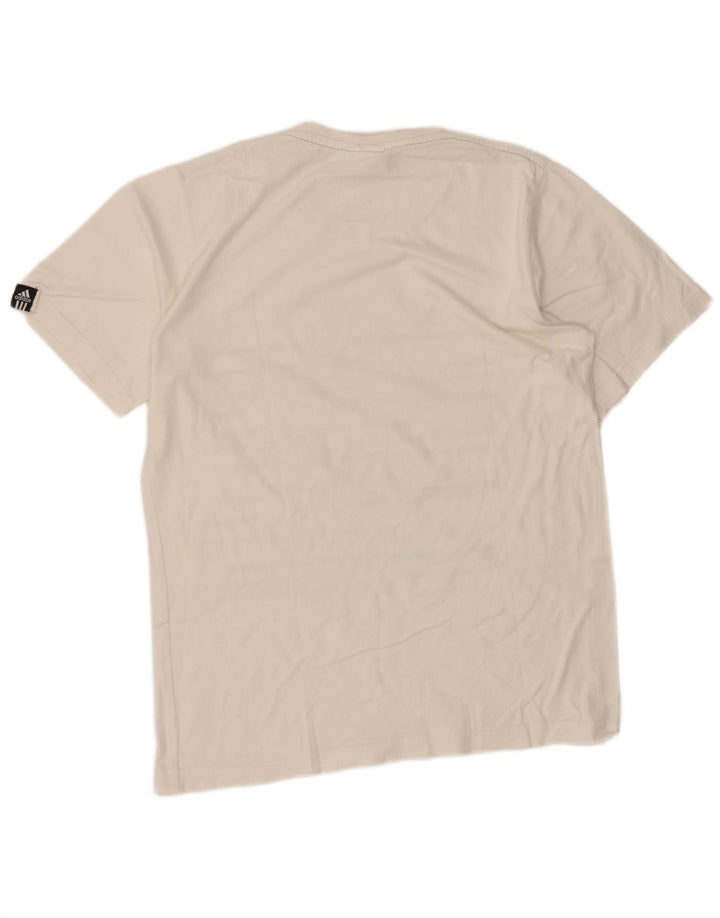 Ανδρικό γραφικό T-Shirt Adidas Top Μεσαίο λευκό γεωμετρικό βαμβακερό