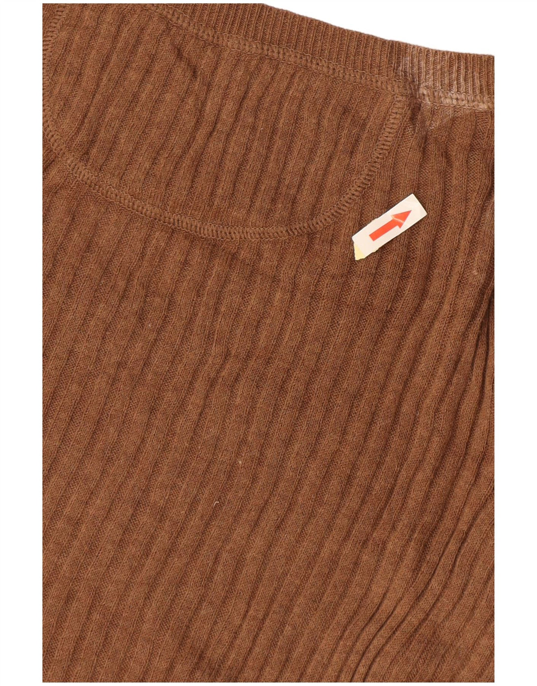 MOSSIMO Γυναικείο πουλόβερ με κοντό μανίκι V λαιμόκοψη UK 14 μεγάλο καφέ βαμβακερό