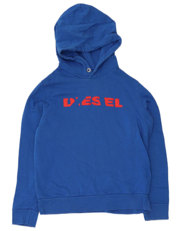 Diesel Boys Graphic Hoodie Jumper 15-16 Years Blue Cotton