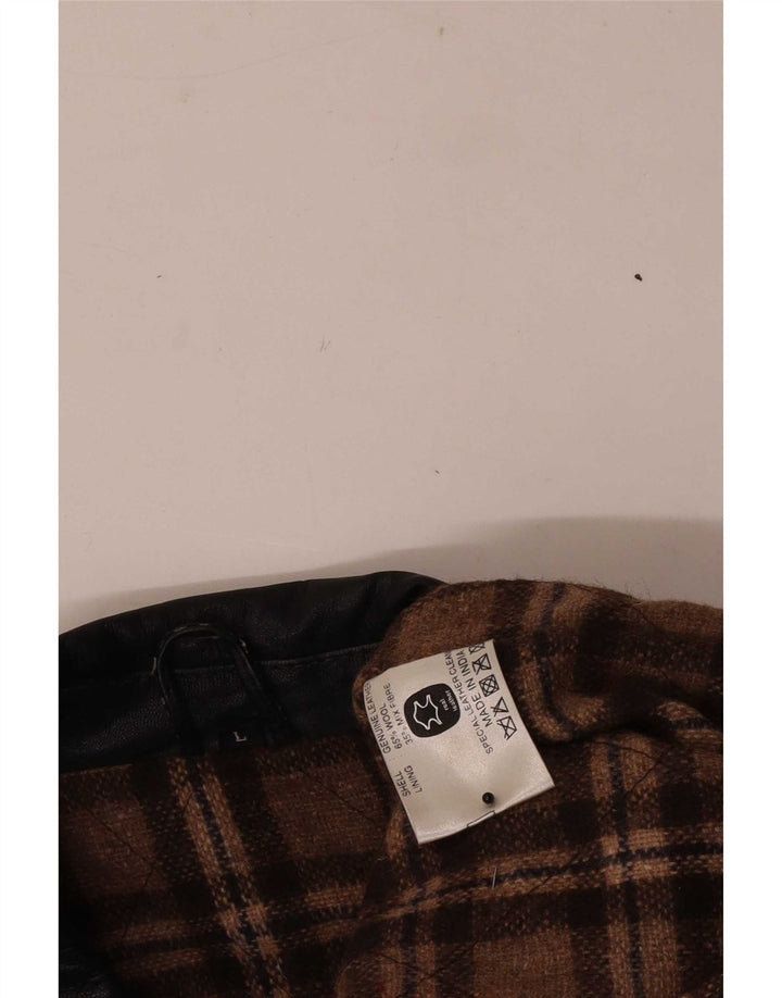 Vintage Ανδρικό Δερμάτινο Μπουφάν UK 40 Large Μαύρο