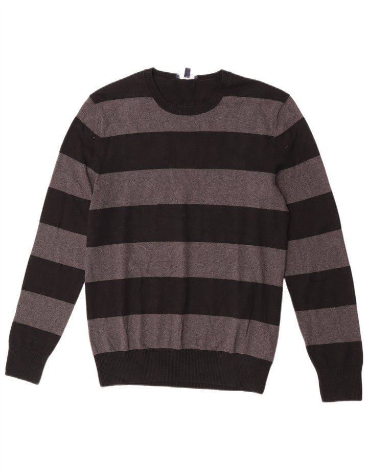 Ανδρικό πουλόβερ Gap Crew Neck Jumper Μικρό γκρι βαμβακερό ριγέ