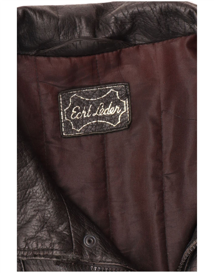 VINTAGE Ανδρικό Δερμάτινο Μπουφάν UK 40 Large Μαύρο Δερμάτινο