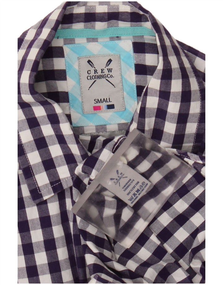 Ανδρικό πουκάμισο Crew Clothing Μικρό μωβ βαμβακερό Gingham