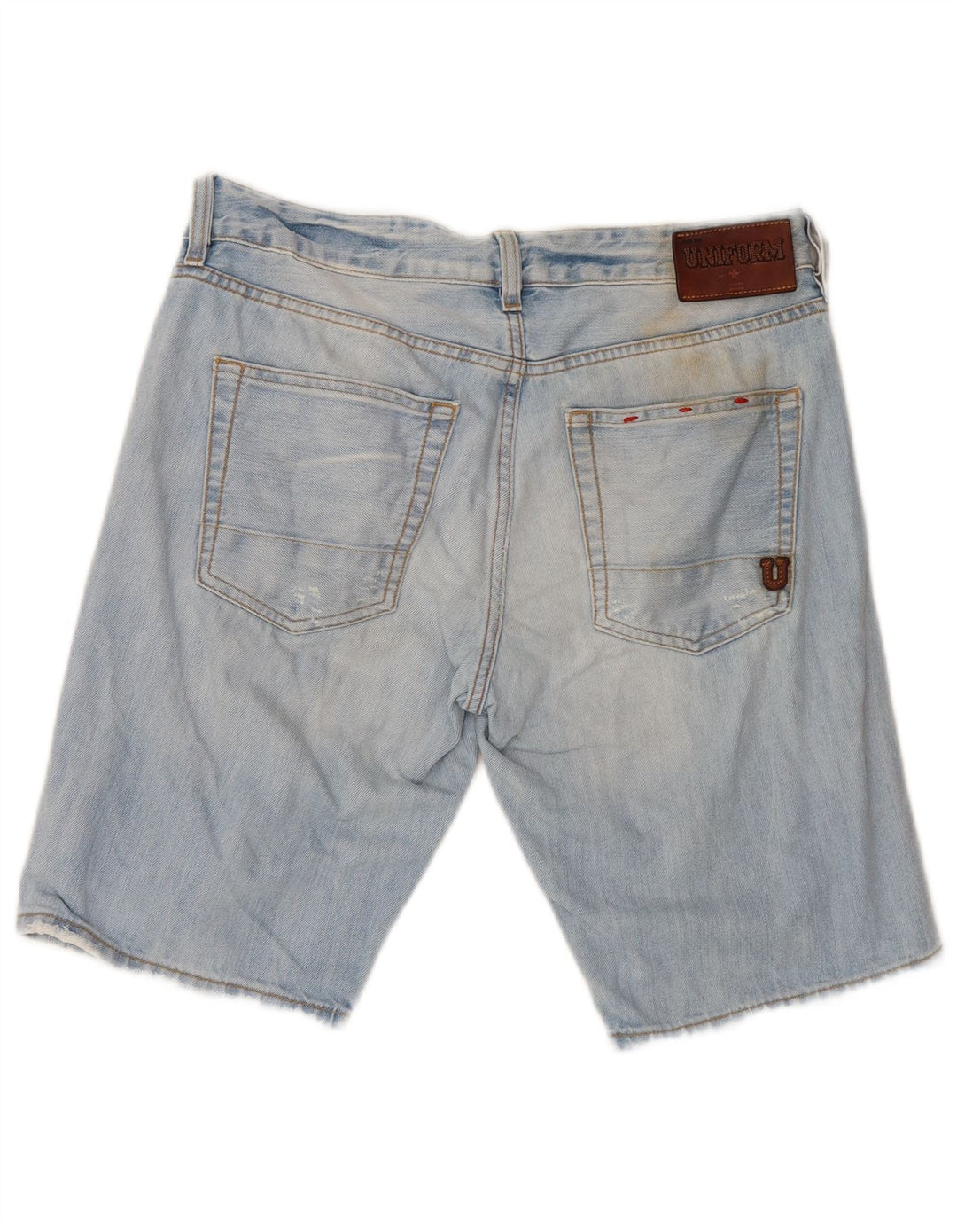 Ανδρικό Uniform Distressed τζιν σορτς W30 μεσαίο μπλε βαμβακερό